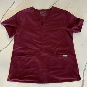 Figs Maroon Casma Scrub Top